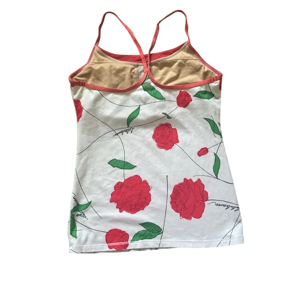 Lululemon Athletica Red White Fitted Tank Top Rare